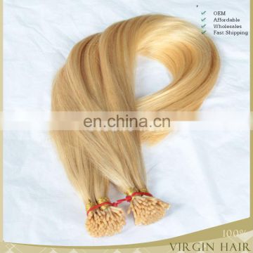 Grade 7A cheap 100% Brazilian human hair Keratin bonded hair extension I-tip hair extension