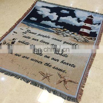 RAWHOUSE Woven Throw Tapestry Wall Hanging Sofa Cover Blanket With Fringe Jacquard Blanket photo-7