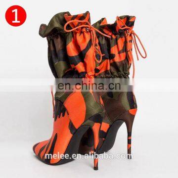 Spring/Autumn New High Heels 11cm Stilettos Fashion Camouflage Ankle Boots Shoes Woman Lace Up Sexy Night Club Boots Chic photo-4