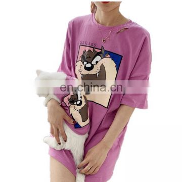 Spring summer vest t-shirt matching cat and human pet clothes