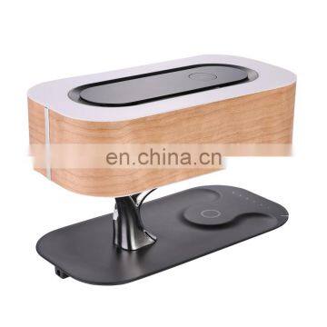 Touch sensor led wood lamp for home design  music model with wireless charger and bluetooth speaker