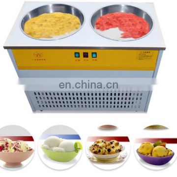 Fried ice cream machine with double pans