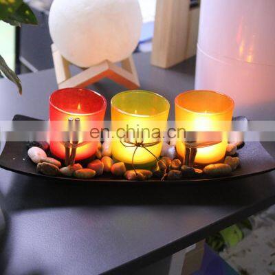 2020 Europe Stylish Hot Seller Amazon Battery Led Light Glass Dinner Decoration Swirling Glitter Candle Holder photo-4