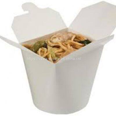 Noodle Paper Boxes -Kraft Cardboard White Pasta Boxes With Folding Lid-Round Bottom Noodle Box photo-2