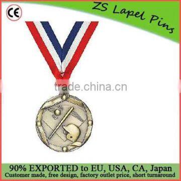 Custom quality free artwork design High Relief Medallion baseball