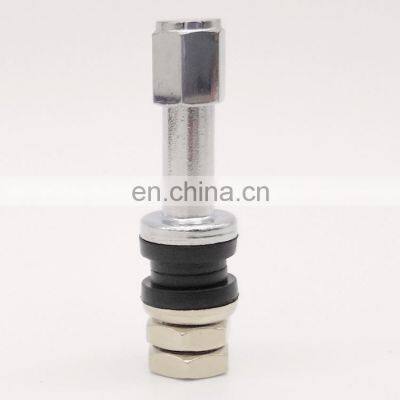 Tubeless Flush Mounted Chrome Metal V-5 Tire Valve TR48E for Motorcycle and Scooter