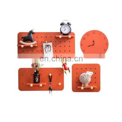 Wood Peg Board  custom wooden  pegboard display with Hole shelf