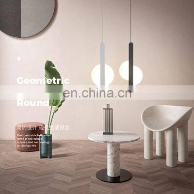 Nordic Metal Chandelier Simple Leaf Shape LED Pendant Light Round Hanging Lightings photo-3