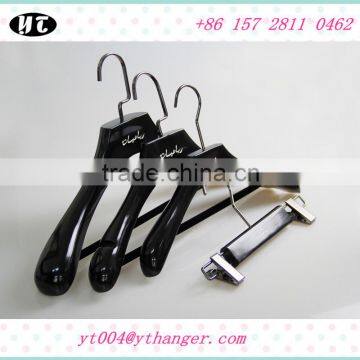 good quality black wooden top and pants hanger for clothes