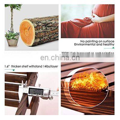 Bamboo 3-Tier Hanging Plant Stand Planter Shelves Flower Pot Organizer Storage Rack Folding Display Plants Shelf photo-3