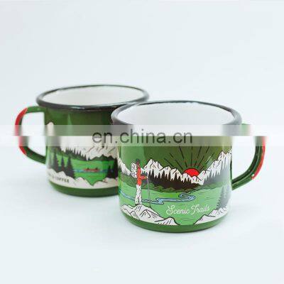 Customized Logo Printing Steel Metal Enamel Espresso Cup for Restaurant photo-2