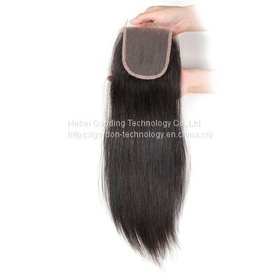 Straight 4x4 Remy Human Hair Lace Closure with Factory Price