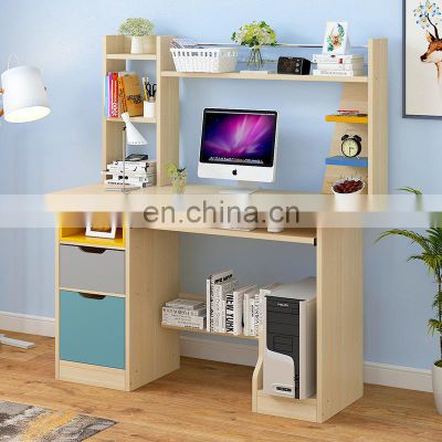 bedroom furniture computer laptop desk wooden study learning small modern simple computer table desk with shelves