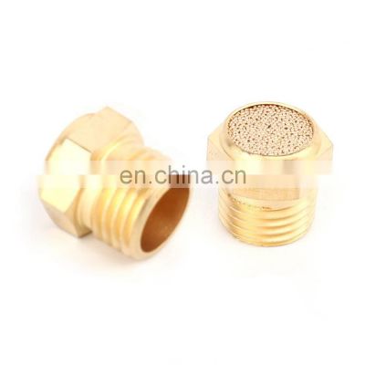 SNS PSV Series PT/NPT male thread flat head sintered brass air exhaust silencer pneumatic muffler filter for noise reducing