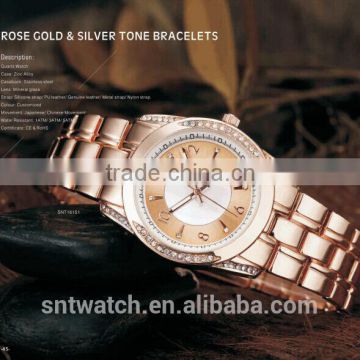 2016 lady watch rose gold tone bracelet watch slim stone luxury watch pictures of fashion girls watches