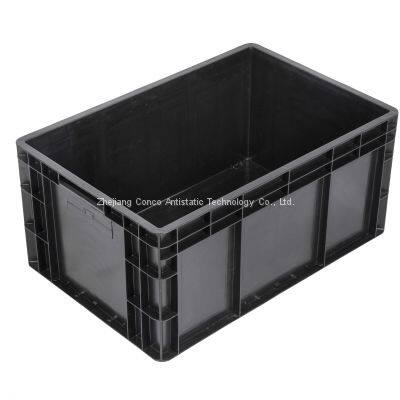600 x 400 x 230 mm conductive black esd plastic pp box bins