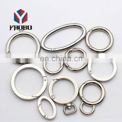 Circle Round Carabiner Spring Snap Clip Hook O Ring Spring Gate Clasp Buckle