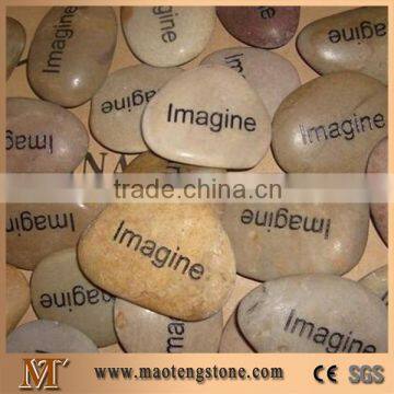 Engraved Words White Pebble Stone