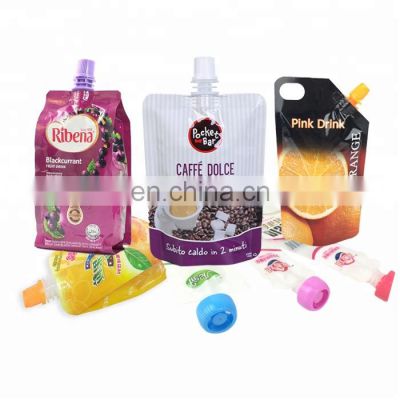 custom print foil packaging stand up pouch reusable juice spout pouch with cap