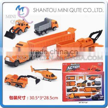 Mini Qute 14 in kid Die Cast pull back alloy engineering Excavator truck vehicle diecast model car educational toy NO.MQ W234C