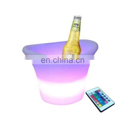 Multiple Capacity Food Grade Plastic Beer Ice Bucket Led Flashing Beverage Wine Bucket