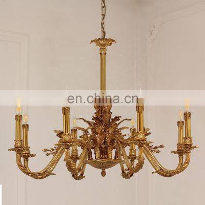 French Vintage Candle Living Room Home Decor Modern Led Brass Gold Chandelier Light photo-3