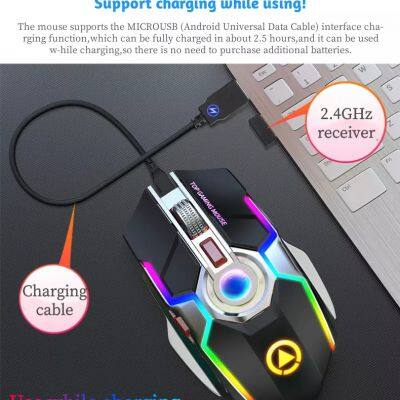 New Rechargeable 2.4g Wireless Gaming Mouse Silent Multifunction Mini Wireless Keyboard With Trackball Mouse photo-2