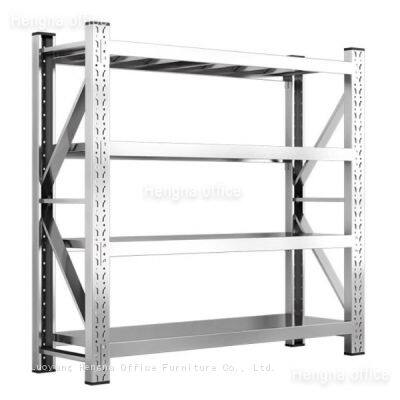 Sistema de prateleiras em aço inoxidável para cargas pesadas - Suporte de colunas e travessões aprimorado, resistente para o armazenamento de paletes e caixas em depósitos