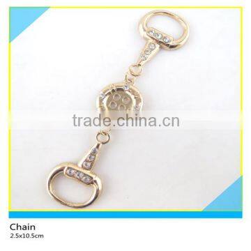 Diamant Rhinestone Zinc Alloy Chain Gold Buckle Crystal Gem Setting Belt Chain 2.5x10.5cm