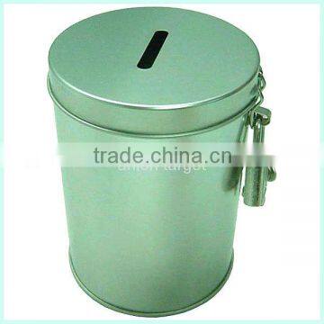 Custom tin coin bank with lock coin bank tin box wholesale