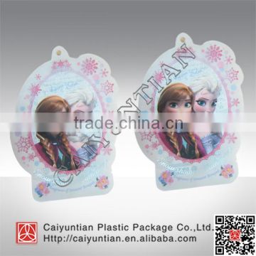 Custom free shape food grade plastic tea bag, Customized clear special tea bag with hang hole