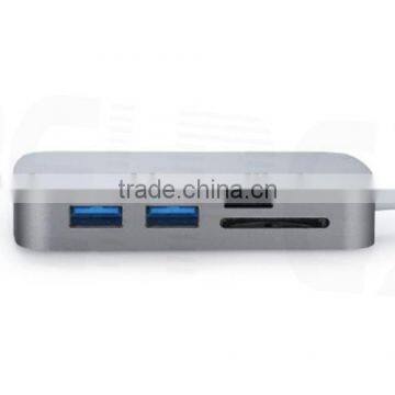 High Speed ABS USB-C to RJ45 & USB 3.0 Type-A 2 Ports Adapter photo-5