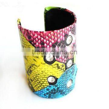 Trency punk snake leather colorful bangles jewelry bangle upper arm bracelet pulseiras braceletes femininas love bangle