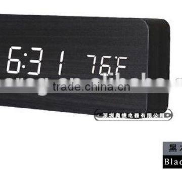 new fashion table clocks Control Sensing Alarm Temp dual Display Electronic LED Clock Vintage Wooden Digital Alarm Clock