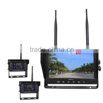 Night Vision IP69K Waterproof Automatic Pairing 2.4G Wireless Backup Camera for Trailer with 7inch or 9inch Quad Monitor