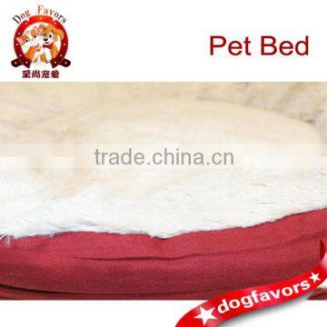 Deluxe Plush 21" Round RED Faux Suede & Fur Pet Dog Cat Bed Pillow Cuddler NEW photo-2