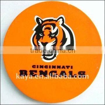 Customized soft pvc beer coaster printing with tiger shape