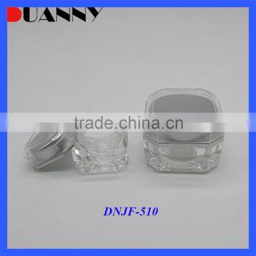 White Acrylic Plastic Square Cosmetics 5G 10G Double Wall Cream Jar For Sale
