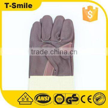 High quality cream leather gloves safeguard gloves