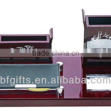 Wood Globe & Name Card & Pen Holder Office Stationary Desktop Set Gift-32