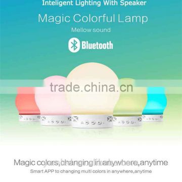 Bluetooth speaker RGB magic lamp rechargeable led light speaker with touch sensor 4 port usb and mini speaker