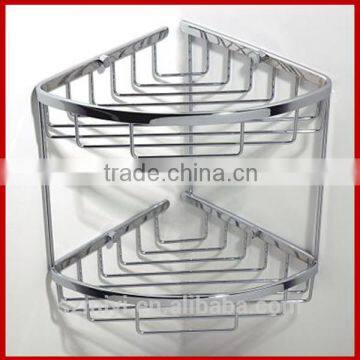 2014 new design high quality bathroom shower shelf shower rack 2 tier glass shelve shampoo holder