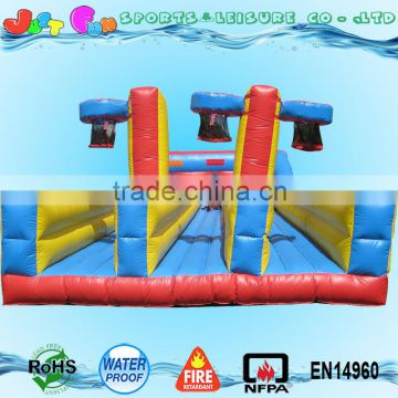 commercial three lane inflatable bungee run with cord n inflatable basketball hoops for sale