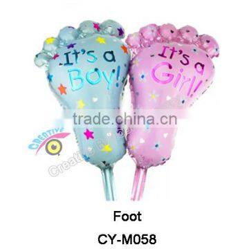 2016New design Baby shower foot shaped foil balloon inflatable helium balloon for party decoration