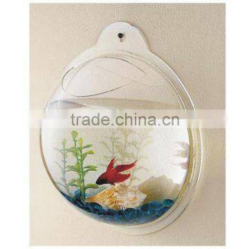 Table Decoration Small Clear Acrylic foldable fish tank with Poster Pasted on Back Board