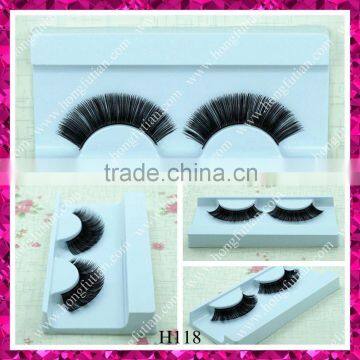 Human hair strip false eyelashes with top quality