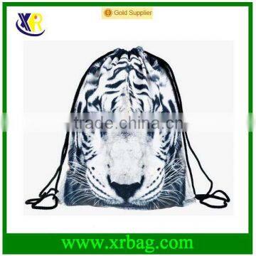 Tiger 3D Printing Women Outing Man Wild Sport Gym Bags Travel Backpack Vogue Trend Mochila Disposable Drawstring Bag