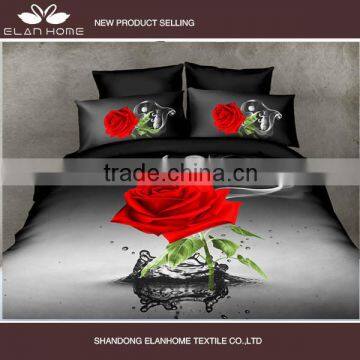 100%polyester 3D rose printed bedding set