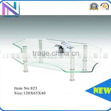 latest design home layers novel modeling bent glass coffee table