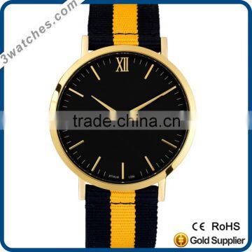 top color strap watch luxury gold watch stainless steel watch quartz watch waterproof nato nylon strap watch